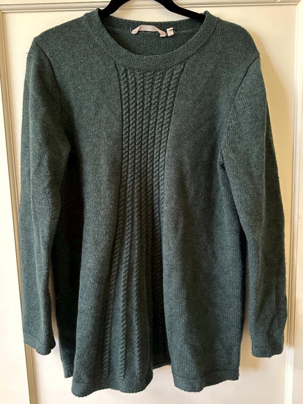 Soft Surroundings Wool Blend Sweater Womens Large Green A-Line Tunic Sweater